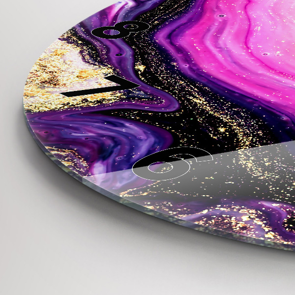 Orologio rotondo in vetro Marmo astratto