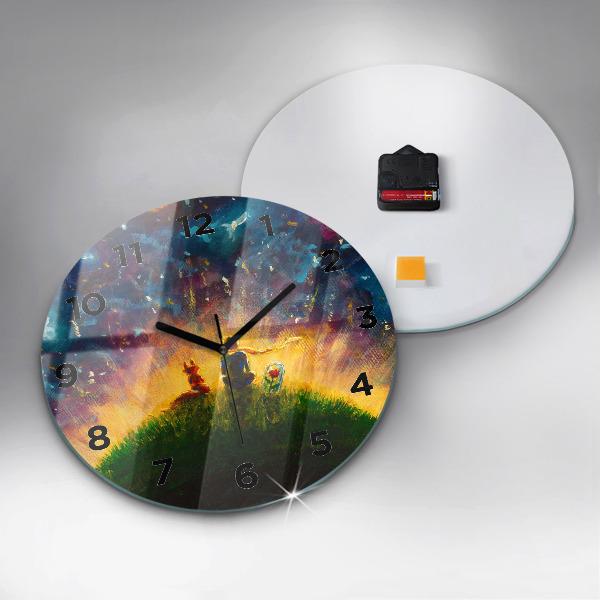Orologio rotondo in vetro Astrazione Il Piccolo Principe