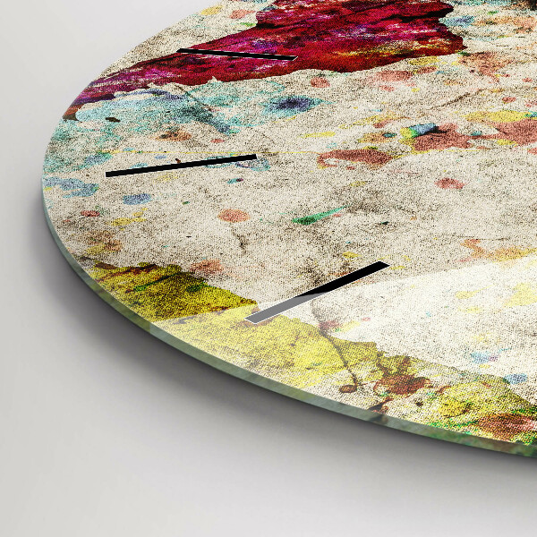 Orologio rotondo Mappa del mondo colorata