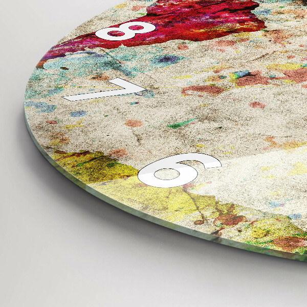 Orologio rotondo Mappa del mondo colorata