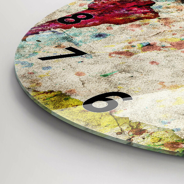 Orologio rotondo Mappa del mondo colorata