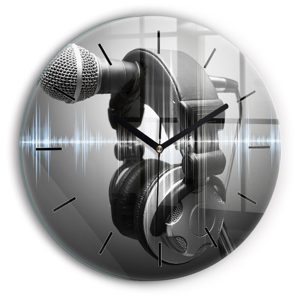 Orologio rotondo Microfono e cuffie
