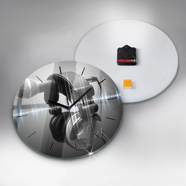 Orologio rotondo Microfono e cuffie