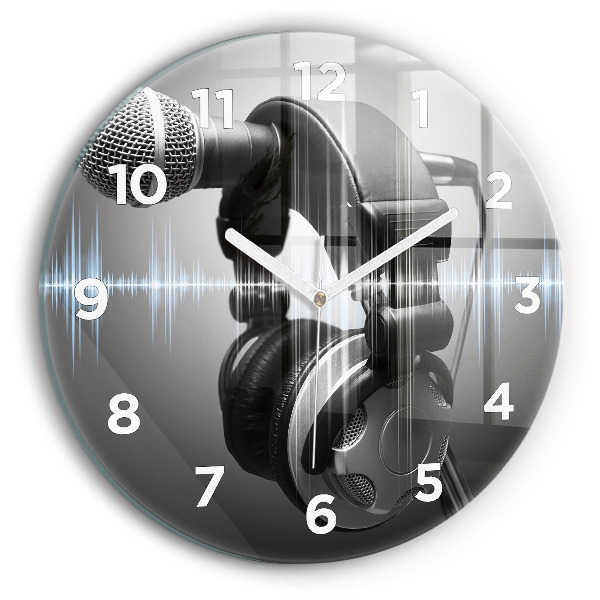 Orologio rotondo Microfono e cuffie