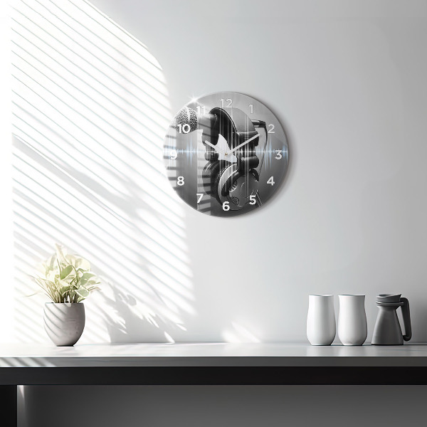 Orologio rotondo Microfono e cuffie