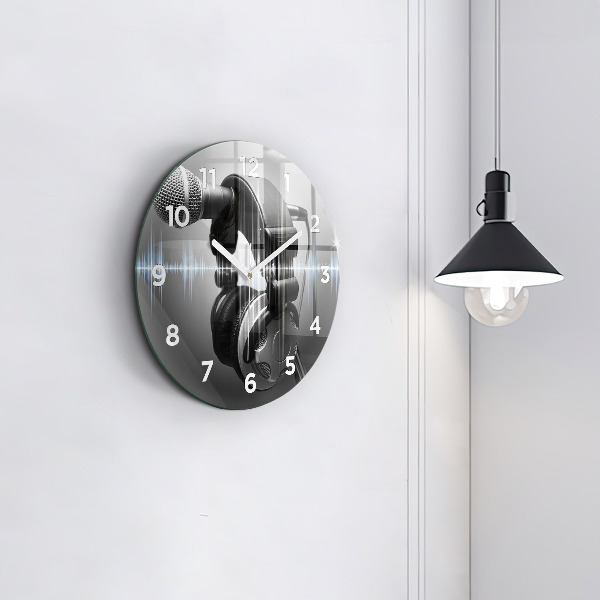 Orologio rotondo Microfono e cuffie