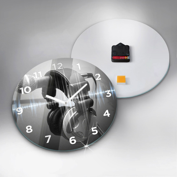Orologio rotondo Microfono e cuffie