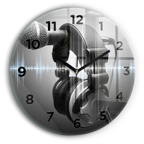 Orologio rotondo Microfono e cuffie