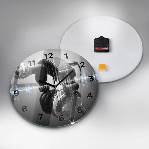 Orologio rotondo Microfono e cuffie