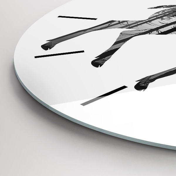 Orologio rotondo Silhouette di una foresta di cervi