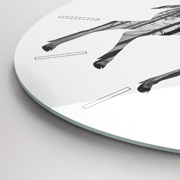 Orologio rotondo Silhouette di una foresta di cervi