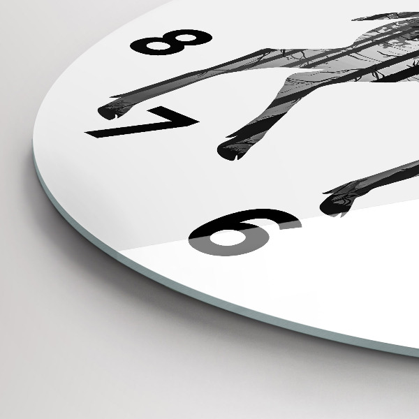 Orologio rotondo Silhouette di una foresta di cervi