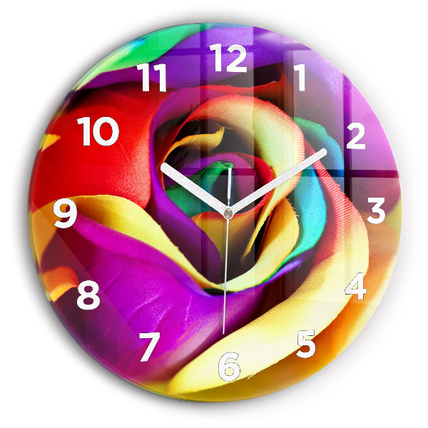 Orologio rotondo Rosa arcobaleno