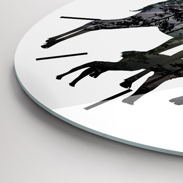 Orologio rotondo Famiglia di cervi