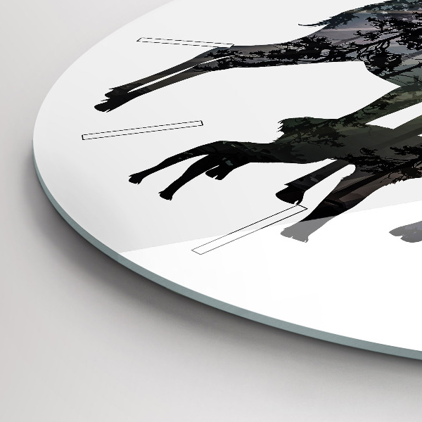 Orologio rotondo Famiglia di cervi