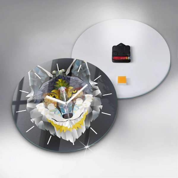 Orologio rotondo Testa di lupo