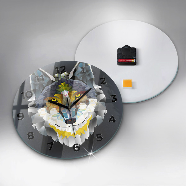 Orologio rotondo Testa di lupo