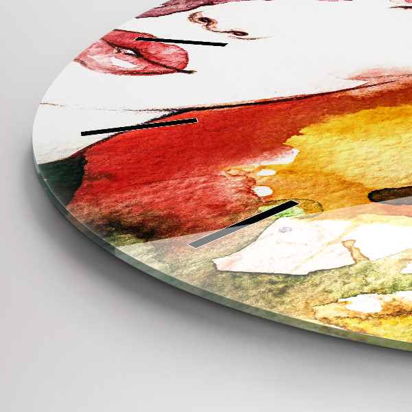 Orologio rotondo Ritratto colorato di una donna