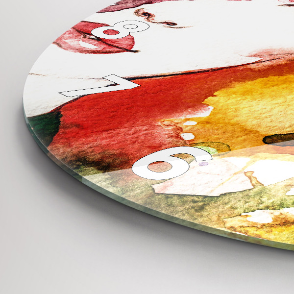 Orologio rotondo Ritratto colorato di una donna