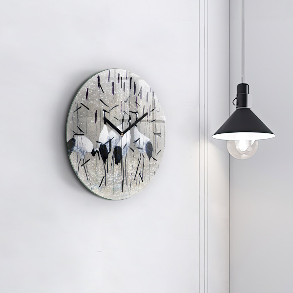 Orologio rotondo Gru tra le canne