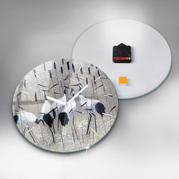 Orologio rotondo Gru tra le canne