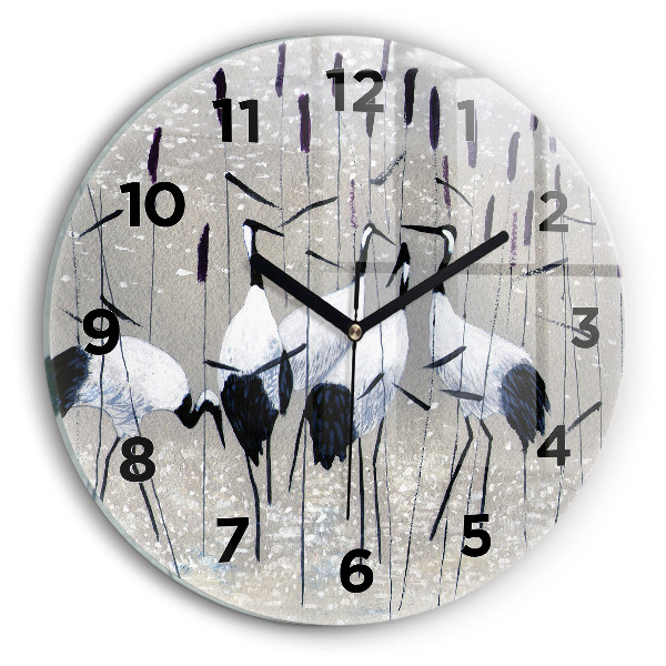 Orologio rotondo Gru tra le canne
