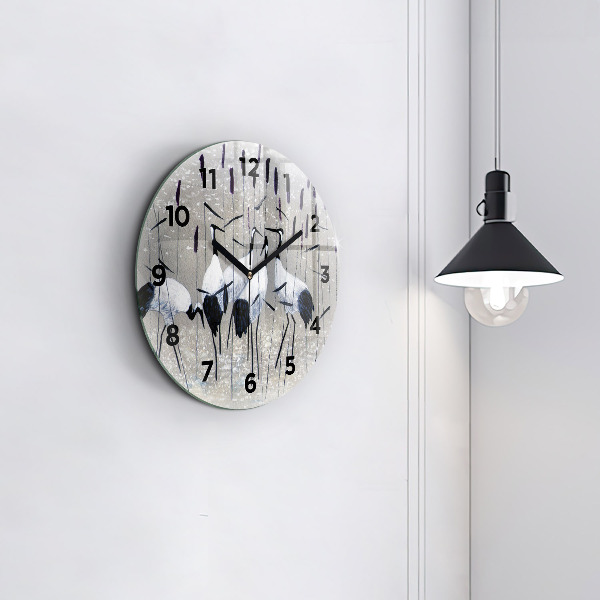 Orologio rotondo Gru tra le canne