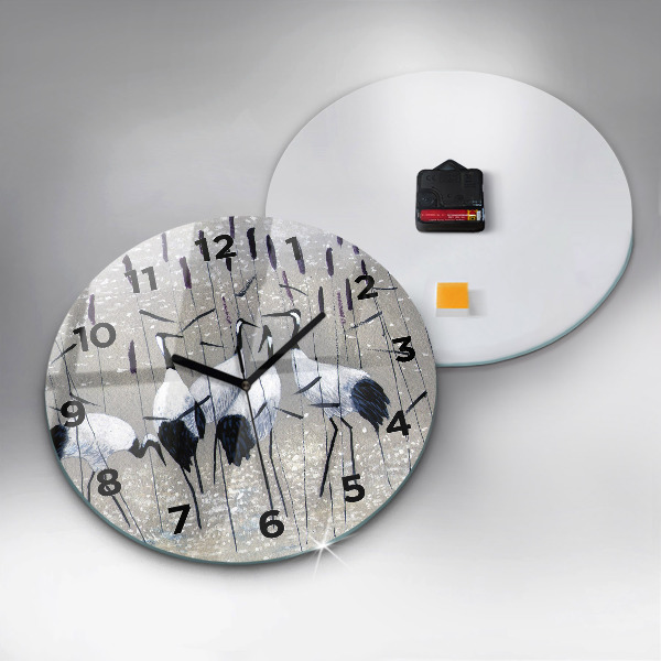 Orologio rotondo Gru tra le canne