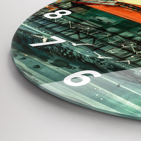 Orologio rotondo Villaggio di pescatori