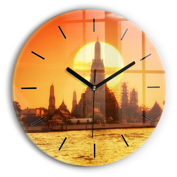 Orologio rotondo Wat arun bangkok thailand