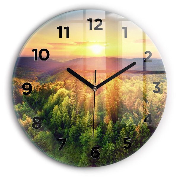 Orologio rotondo Tramonto sulle colline