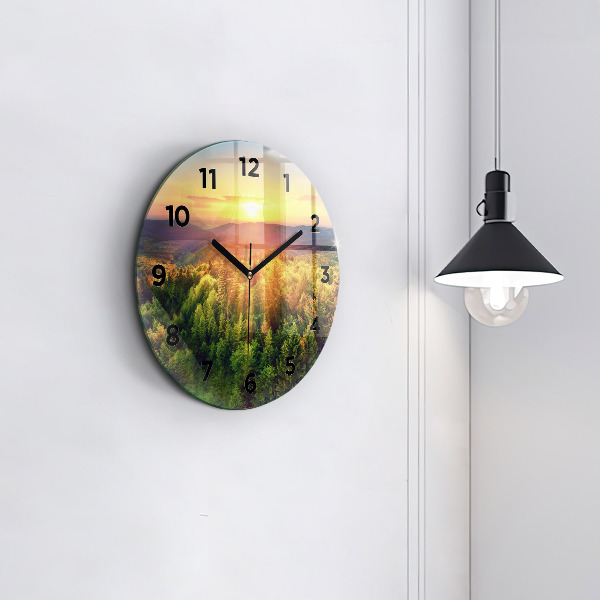Orologio rotondo Tramonto sulle colline