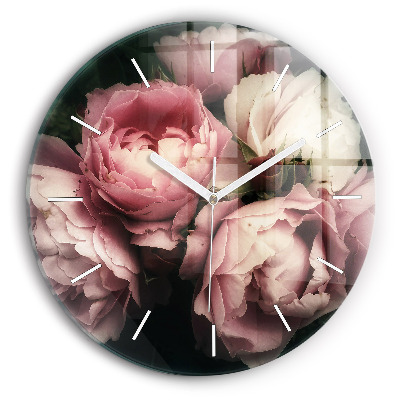 Orologio rotondo Mazzo di rose rosa