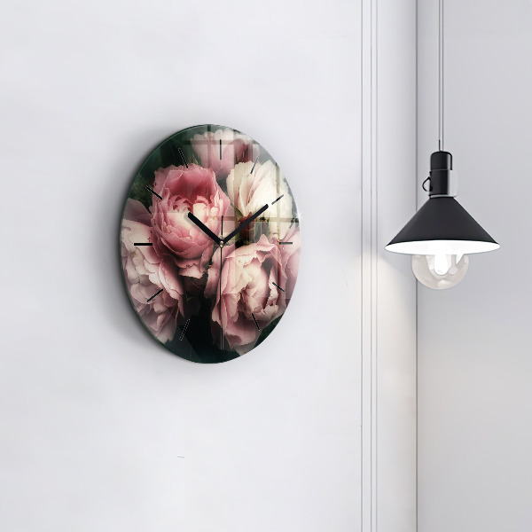 Orologio rotondo Mazzo di rose rosa