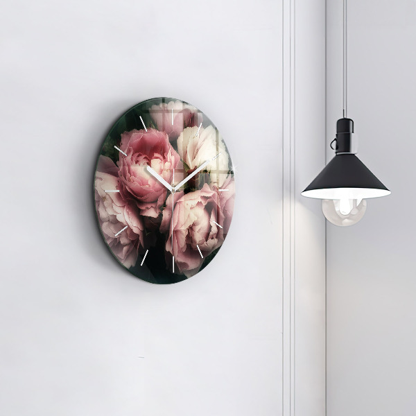 Orologio rotondo Mazzo di rose rosa