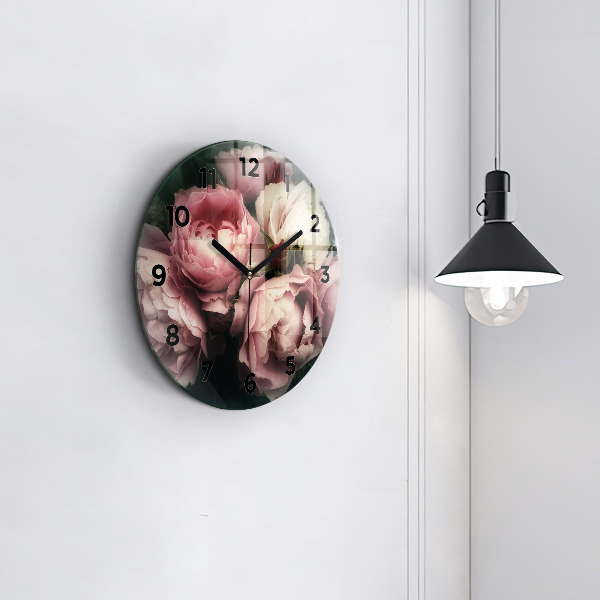 Orologio rotondo Mazzo di rose rosa