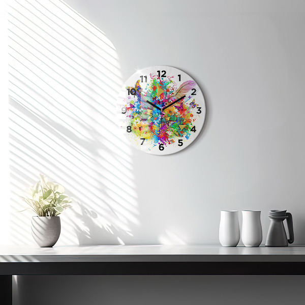 Orologio rotondo Armonia floreale con farfalle