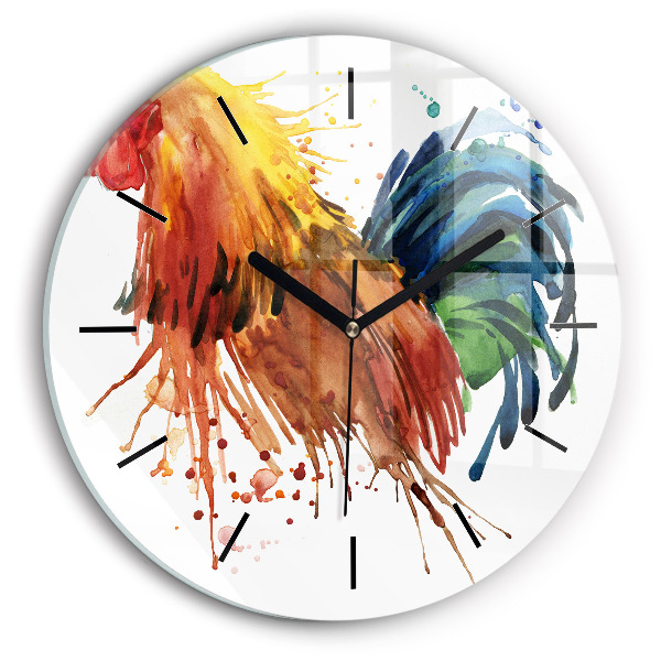 Orologio rotondo Gallo colorato