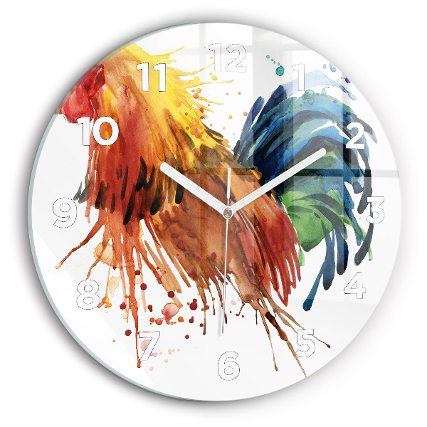 Orologio rotondo Gallo colorato