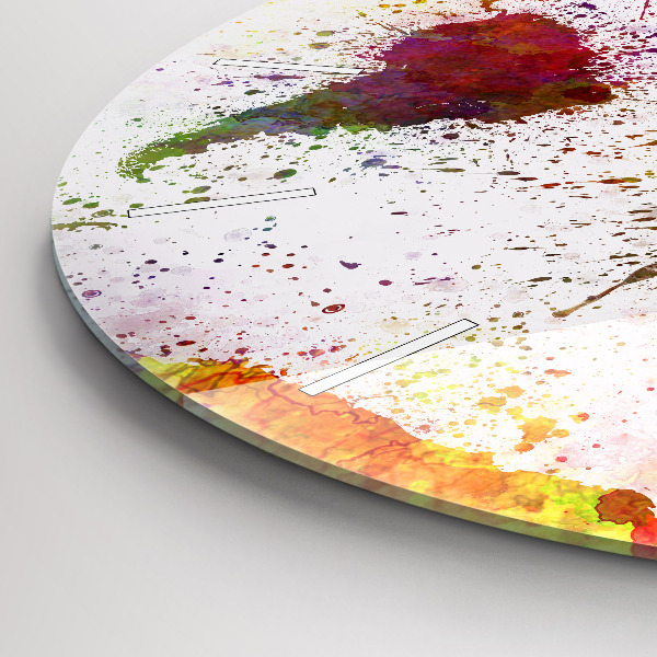 Orologio rotondo Mappa del mondo ad acquerello