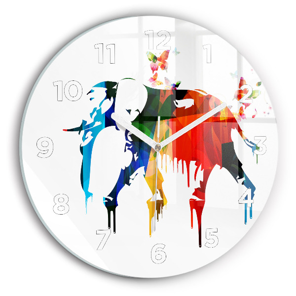 Orologio rotondo Elefante dipinto colorato