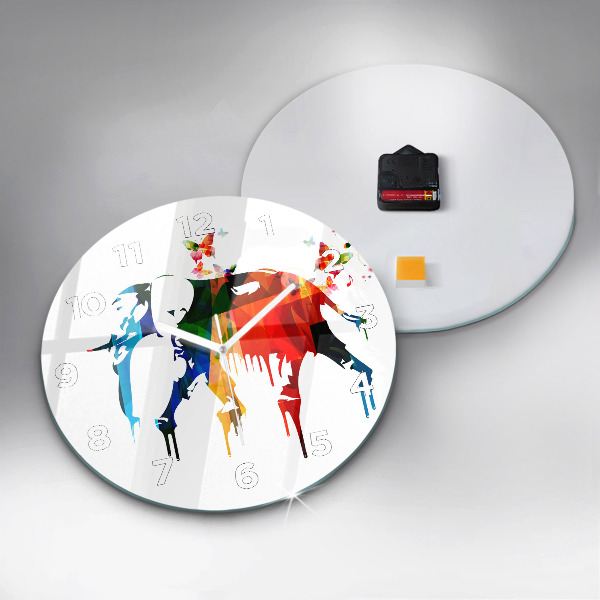 Orologio rotondo Elefante dipinto colorato