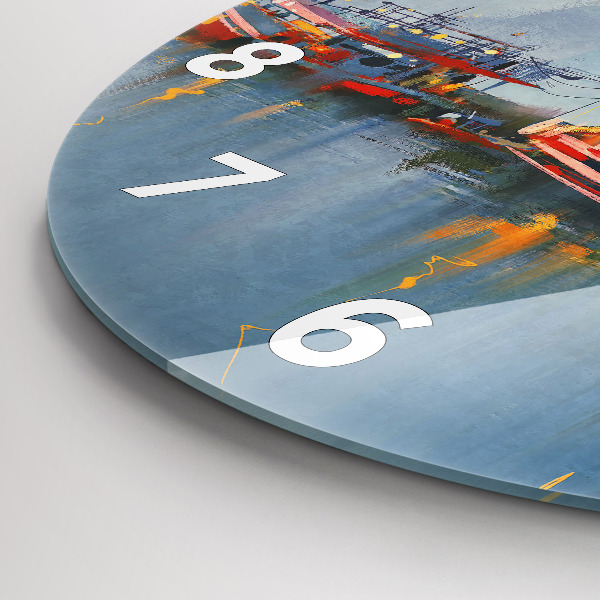 Orologio rotondo Barca da pesca in porto