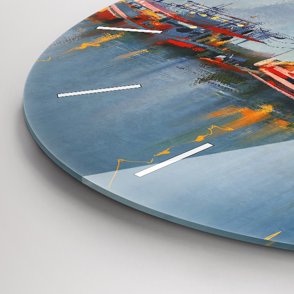 Orologio rotondo Barca da pesca in porto