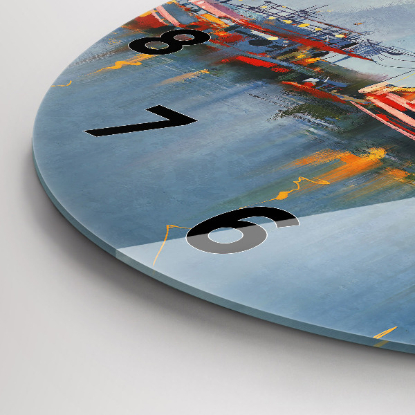 Orologio rotondo Barca da pesca in porto