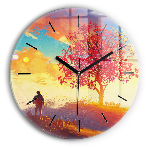 Orologio rotondo Paesaggio autunnale