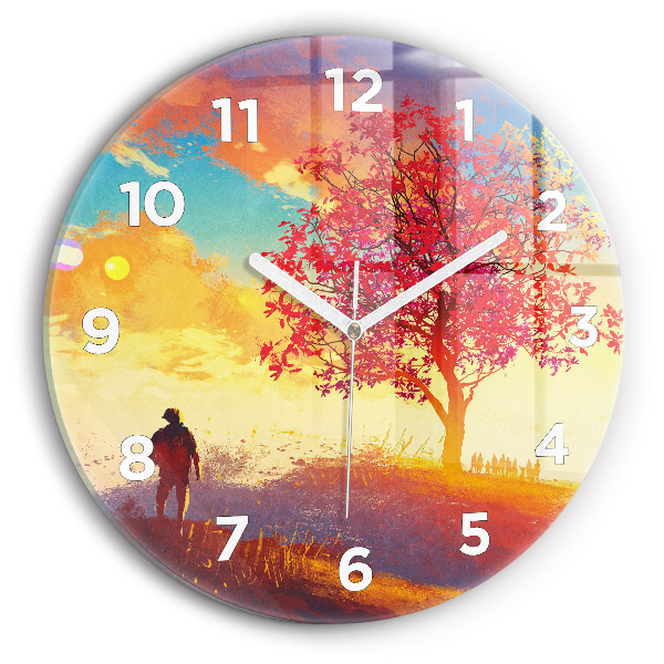 Orologio rotondo Paesaggio autunnale