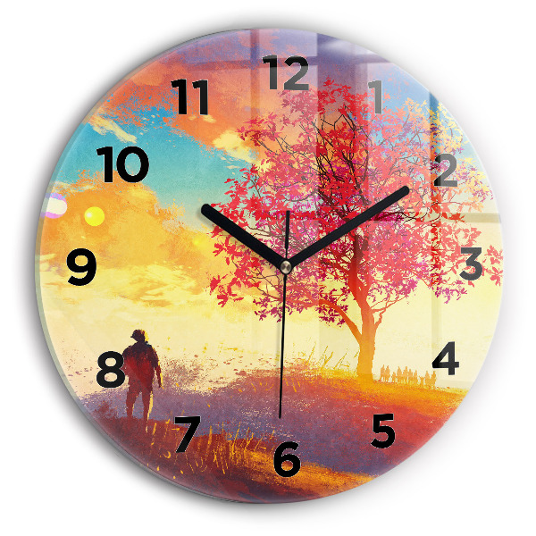 Orologio rotondo Paesaggio autunnale