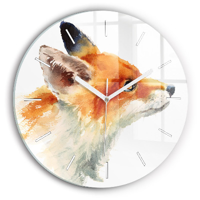 Orologio rotondo Giovane volpe acquerello