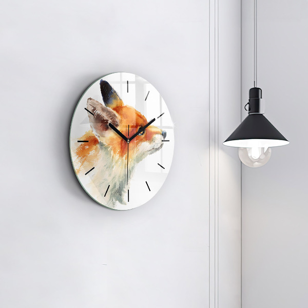 Orologio rotondo Giovane volpe acquerello